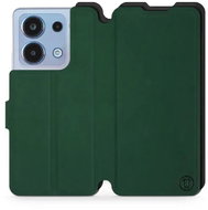 Mobiwear Soft Touch flip for Xiaomi Redmi Note 13 4G - Green & Black - Phone Case