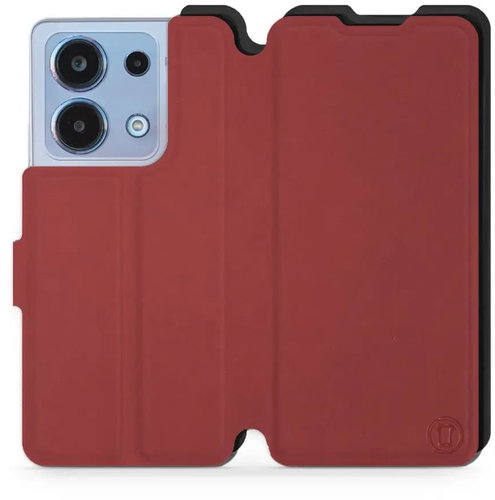Mobiwear Soft Touch flip pro Xiaomi Redmi Note 13 4G - Cihlové & Černé - Phone Case - Main image