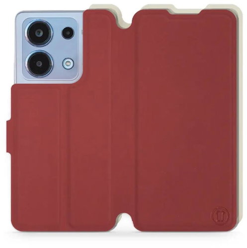Mobiwear Soft Touch flip pro Xiaomi Redmi Note 13 4G - Cihlové & Béžové - Phone Case - Main image