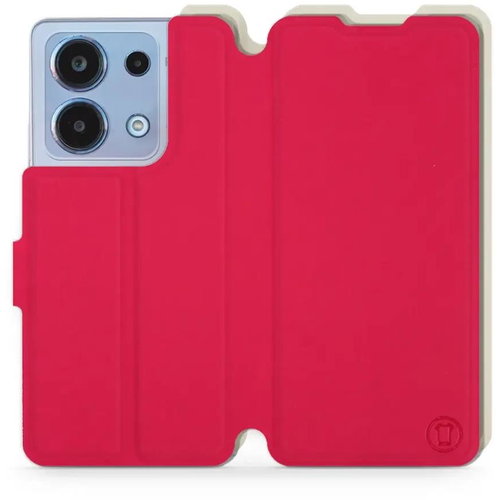 Mobiwear Soft Touch flip pro Xiaomi Redmi Note 13 4G - Rudé & Béžové - Phone Case - Main image