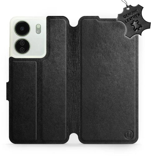 Kožený Mobiwear flip pro Xiaomi Redmi 13C - Černé - L_BLS - Phone Case - Main image