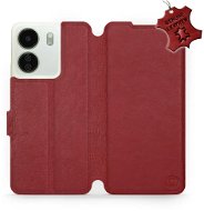 Kožené Mobiwear flip na Xiaomi Redmi 13C – Tmavočervené – L_DRS - Puzdro na mobil