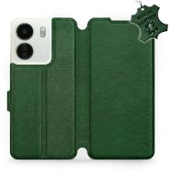 Kožený Mobiwear flip pro Xiaomi Redmi 13C - Zelené - L_GRS - Phone Case