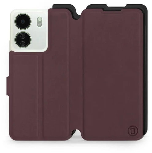 Mobiwear Soft Touch flip pro Xiaomi Redmi 13C - Bordové & Černé - Phone Case - Main image