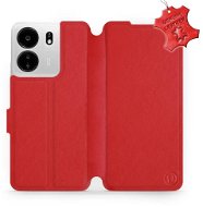 Kožené Mobiwear flip pro Xiaomi Poco C65 - Červené - L_RDS - Phone Case