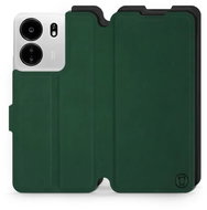 Mobiwear Soft Touch flip pro Xiaomi Poco C65 - Zelené & Černé - Phone Case