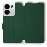 Mobiwear Soft Touch flip pro Xiaomi Poco C65 - Zelené & Béžové - Phone Case