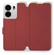 Mobiwear Soft Touch flip pro Xiaomi Poco C65 - Cihlové & Béžové - Phone Case