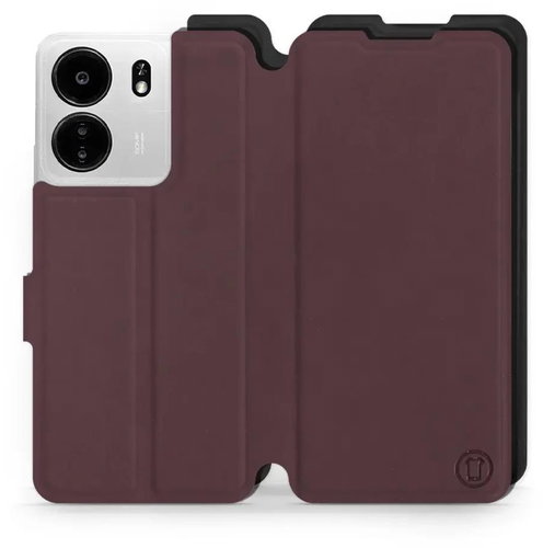 Mobiwear Soft Touch flip pro Xiaomi Poco C65 - Bordové & Černé - Phone Case - Main image