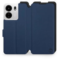 Mobiwear Soft Touch flip pro Xiaomi Poco C65 - Modré & Černé - Phone Case