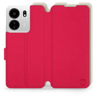 Mobiwear Soft Touch flip pro Xiaomi Poco C65 - Rudé & Béžové - Phone Case