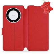 Kožené Mobiwear flip pro Honor Magic5 Lite 5G - Červené - L_RDS - Phone Case