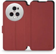 Mobiwear Soft Touch flip pro Honor Magic5 Pro 5G - Cihlové & Černé - Phone Case