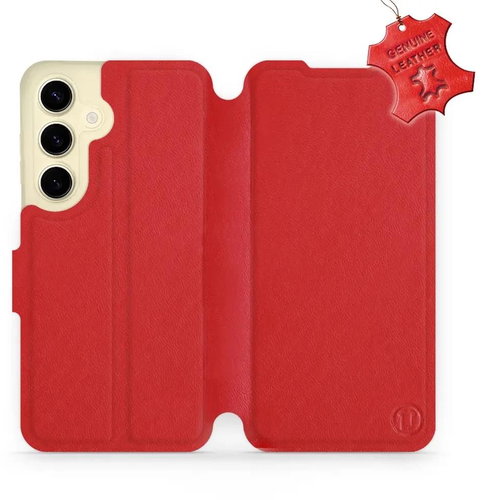 Kožené Mobiwear flip pro Samsung Galaxy S24 - Červené - L_RDS - Phone Case - Main image