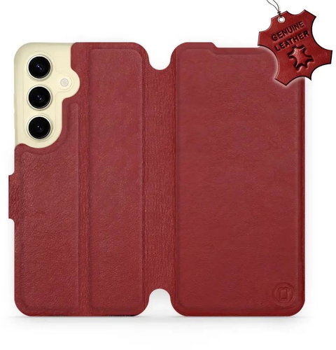 Kožené Mobiwear flip pro Samsung Galaxy S24 - Tmavě červené - L_DRS - Phone Case - Main image