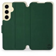 Mobiwear Soft Touch flip pro Samsung Galaxy S24 - Zelené & Béžové - Phone Case