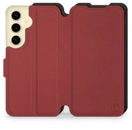 Mobiwear Soft Touch flip pro Samsung Galaxy S24 - Cihlové & Černé - Phone Case