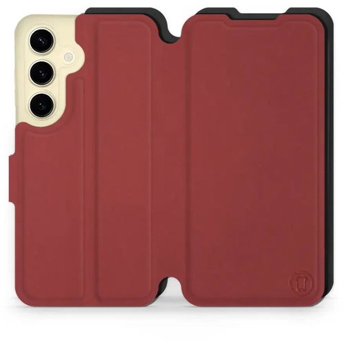 Mobiwear Soft Touch flip pro Samsung Galaxy S24 - Cihlové & Černé - Phone Case - Main image