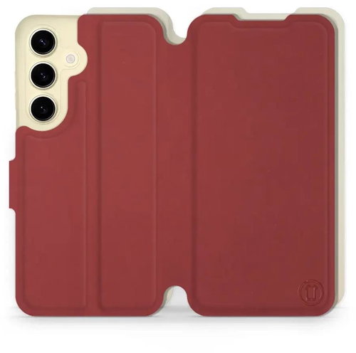 Mobiwear Soft Touch flip pro Samsung Galaxy S24 - Cihlové & Béžové - Phone Case - Main image