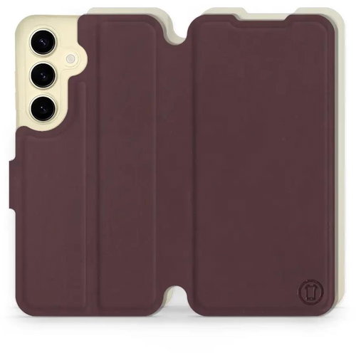 Mobiwear Soft Touch flip pro Samsung Galaxy S24 - Bordové & Béžové - Phone Case - Main image