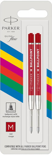 PARKER QuinkFlow M, rot - 2er-Pack - Füllung für Kugelschreiber - Hauptbild