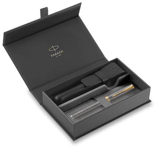 PARKER Sonnet Deluxe Silver Chiselled GT F + díszdoboz - Töltőtoll - Fő fotó