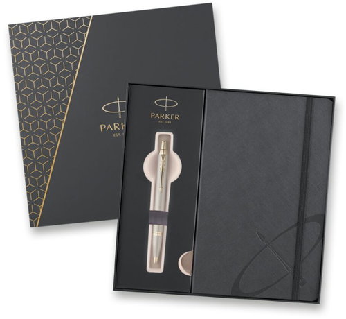 PARKER IM Monochrome Champagne with notebook - Ballpoint Pen - Main image