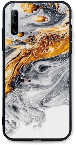 TopQ LUXURY Huawei P Smart Pro solid Marble grey-gold 47005 - Phone Cover - Main image