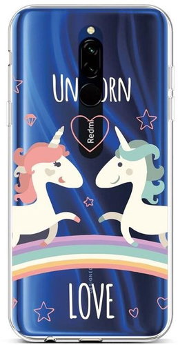 TopQ Xiaomi Redmi 8 silicone Unicorn Love 46477 - Phone Cover - Main image