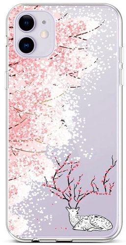 TopQ iPhone 11 silicone Blooming Deer 45029 - Phone Cover - Main image