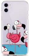 TopQ iPhone 11 silicone Cartoon Flamingos 44981 - Phone Cover