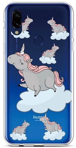 TopQ Xiaomi Redmi 7 silicone Grey Unicorns 44688 - Phone Cover - Main image