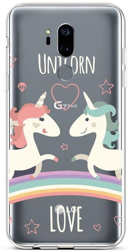 TopQ LG G7 ThinQ silicone Unicorn Love 43451 - Phone Cover - Main image