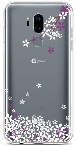 TopQ LG G7 ThinQ silicone Sakura blossoms 43434 - Phone Cover - Main image