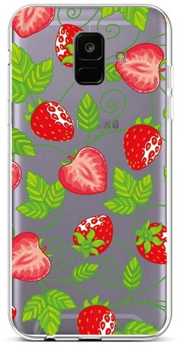 TopQ Samsung A6 silicone Strawberries 42632 - Phone Cover - Main image