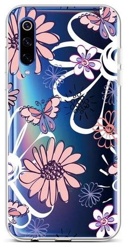 TopQ Xiaomi Mi 9 silicone Flowers 42073 - Phone Cover - Main image