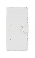 TopQ Samsung J6+ book glitter white with stars 39381 - Phone Case