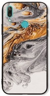 TopQ LUXURY Huawei Y7 2019 solid Marble grey-gold 39337 - Phone Cover