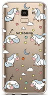 TopQ Samsung J6 silicone White Unicorns 37937 - Phone Cover