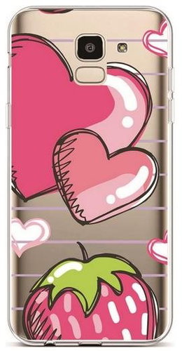 TopQ Samsung J6 silicone Strawberry 37899 - Phone Cover - Main image