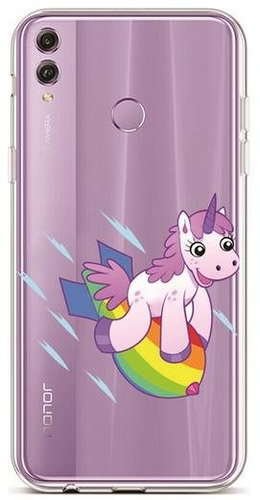 TopQ Honor 8X silicone Flying Unicorn 37413 - Phone Cover - Main image