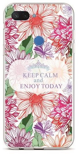 TopQ Xiaomi Mi 8 Lite silicone Keep Calm Flowers 2 36490 - Phone Cover - Main image