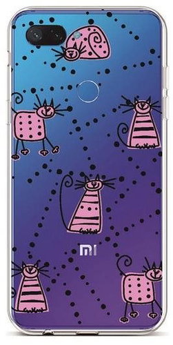 TopQ Xiaomi Mi 8 Lite silicone Cats 3 36392 - Phone Cover - Main image