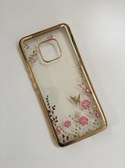 TopQ Huawei Mate 20 Pro silicone gold with pink flowers 35534 - Phone Case