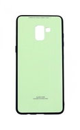 TopQ GLASS Samsung A8 Plus 2018 solid lime 34645 - Phone Case