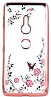 Forcell Sony Xperia XZ2 silicone pink with pink flowers 30094 - Phone Case
