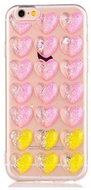 TopQ iPhone 7 silicone 3D heart pink-yellow 21209 - Phone Case