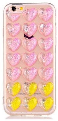 TopQ iPhone 7 silicone 3D heart pink-yellow 21209 - Phone Case - Main image