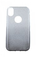 TopQ iPhone XR glitter strieborno-čierny 48572 - Kryt na mobil