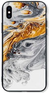 TopQ LUXURY iPhone XS solid Marble grey-gold 48866 - Phone Cover